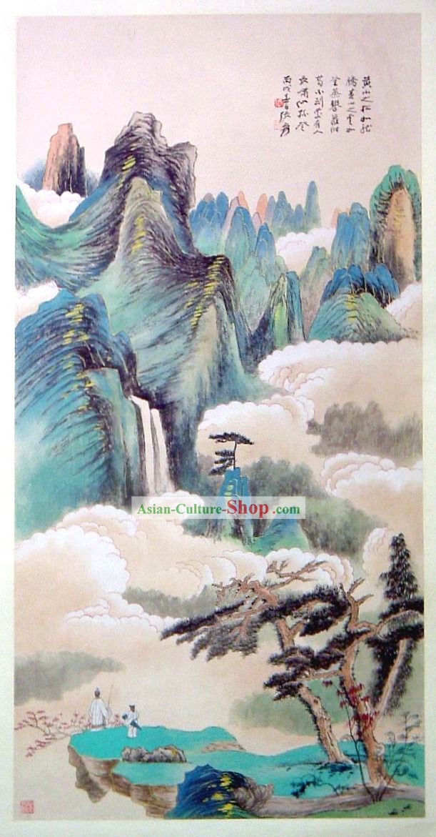 Pintura-Paisaje interior chino de la montaña