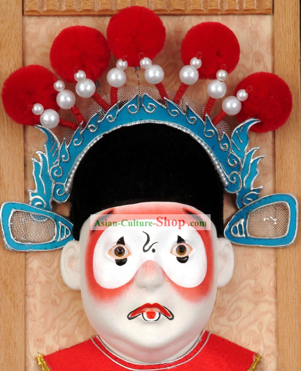 Handcrafted Peking Opera Decoração Máscara de suspensão - Chou Jue (Clown)