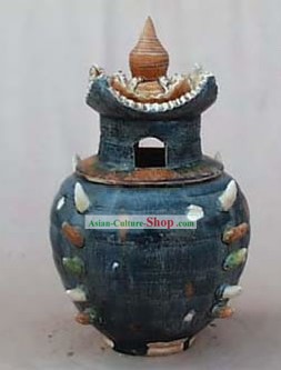 Chinese Classic Archaized Tang San Cai Statue-Tang Dynasty Granary