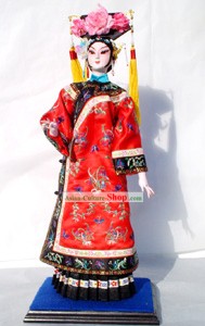 Handmade Peking Silk Figurine Doll - alte Kaiserin
