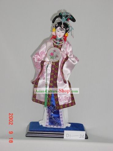 Handmade Peking Silk Figurine Doll - Kaiserin mit Fan