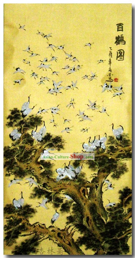 Clásico chino tradicional pintura-Cientos de grúas