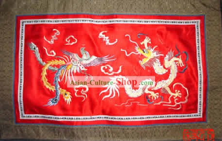 Mano China bordados hechos con escamas de dragón y Phoenix