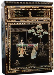 Laque chinoise Palais Ware Cabinet-Tang Dynasty Femmes
