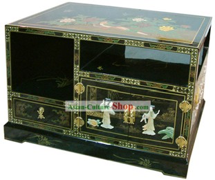 Chinese Palace Lacquer Ware TV Cabinet