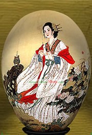 Maravillas de mano chino pintado de colores huevo Diao Chan (una de las cuatro bellezas antiguas)