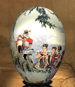 Chinese Wonders Hand Painted Colorful Egg-Monkey King Knowing the Truth of West Journey