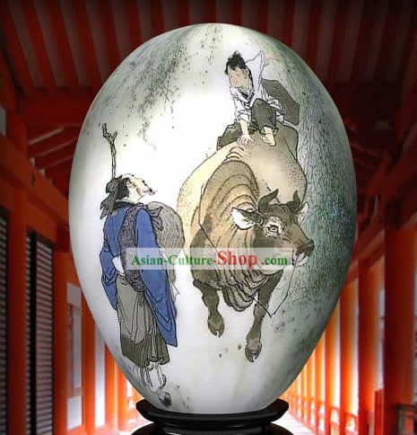 中国の驚異の手は道をGuildingカラフルな卵牛の少年を塗装