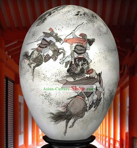 中国の驚異のハンドは、カラフルな卵古代戦争の時間を塗装