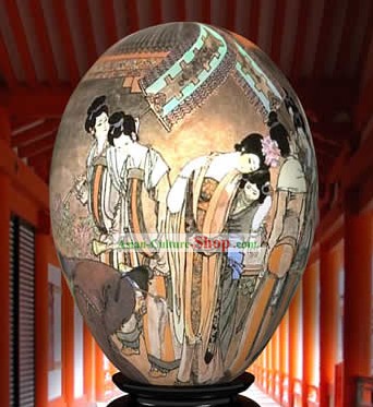 Chinesische Wonder Hand Painted Colorful Egg-Ancient Palace Beauties Painting