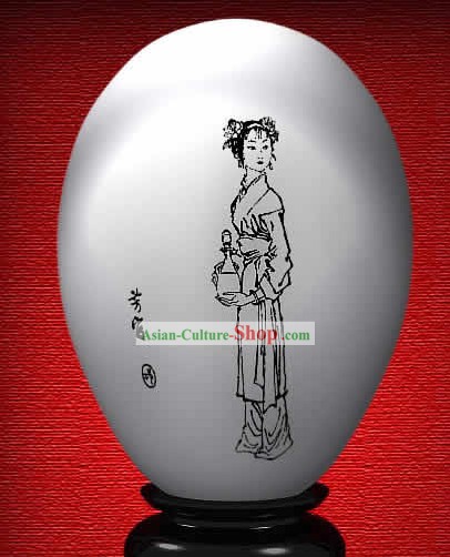 Chinese Wonder Hand Painted Colorful Egg-Fang Guan of The Dream of Red Chamber