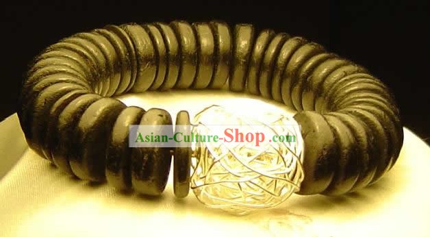 Hainan Noire Bracelet en argent de coco
