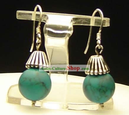 Peking Silver Song Stone Earrings