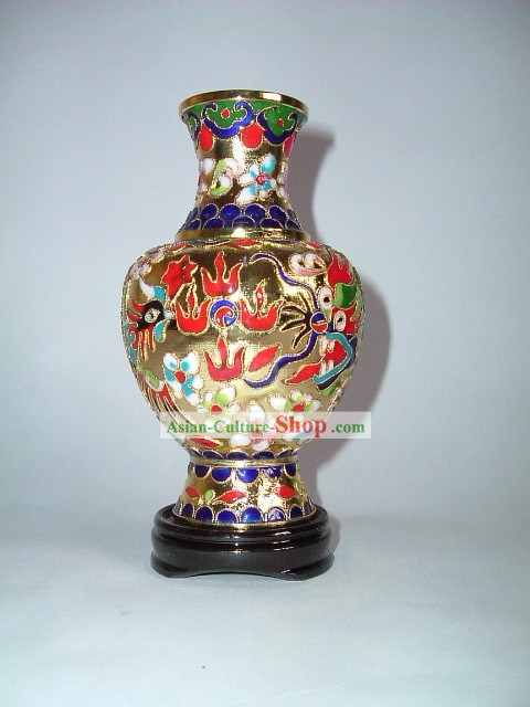 Drache und Phoenix Klassische Cloisonne Vase Made in Jing Dezhen