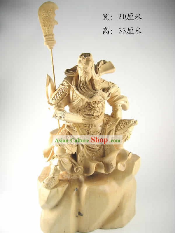 東陽木クラフト忠実な関公彫中国ハンド