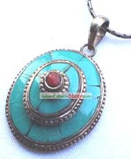 Tibet Silver Natural Beryl Necklace