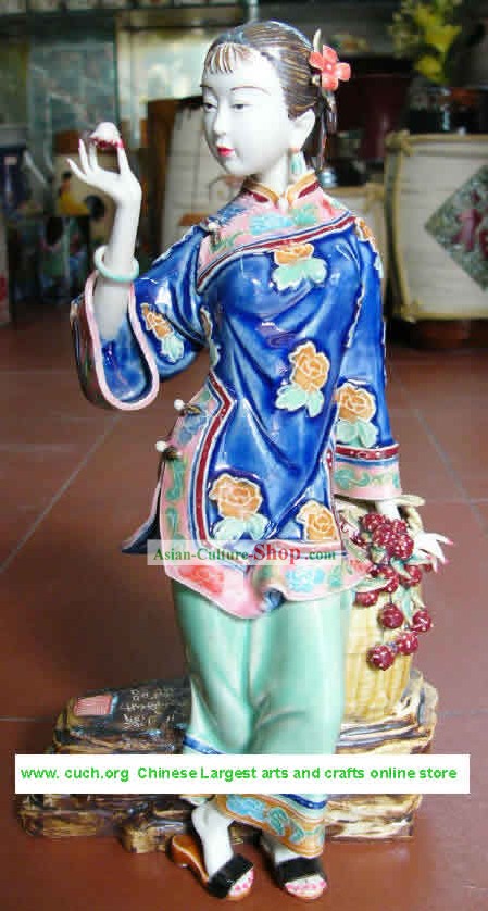 Hand Made Shi Wan Ceramics Statue-Tasting Sweet