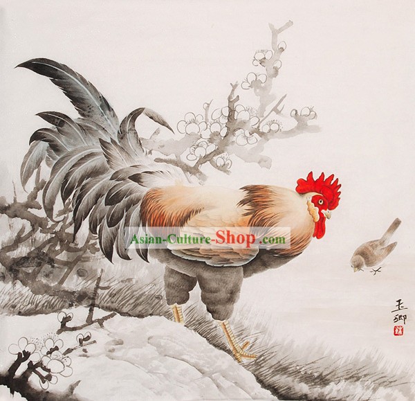 Pintura Tradicional China-Happy pollo