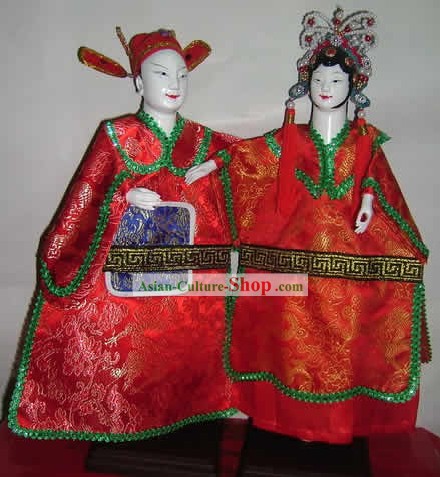 Китайский классический ручной работы кукольного рук пару-жениха и невесты