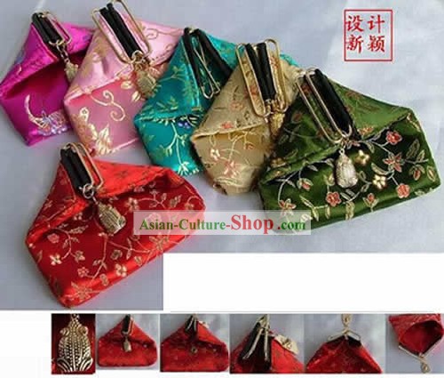 Уникальный китайский ручной вышивки Лягушка Кнопка сумка