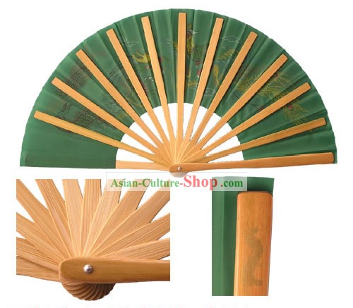 Drago Cinese e Phoenix Professionale verde Mu Lan Arti marziali Fan Bamboo