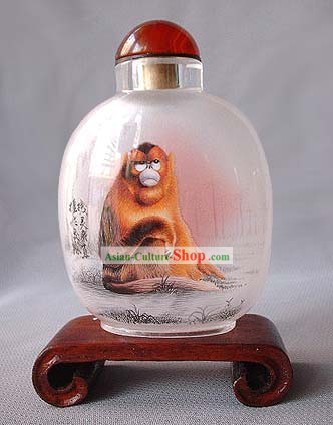 내부 중국어 조디악 시리즈 - 원숭이 1 회화와 스너프 병