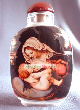 Garrafas Snuff Com Dentro Pintura Religião Série Jesus e Virgem Maria