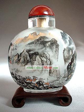 Snuff Bottiglie con dentro la Serie-cinese Paesaggio Pittura Grande Montagna
