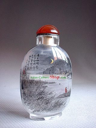 Snuff Bottiglie con dentro la pittura di paesaggio Serie-River Notte