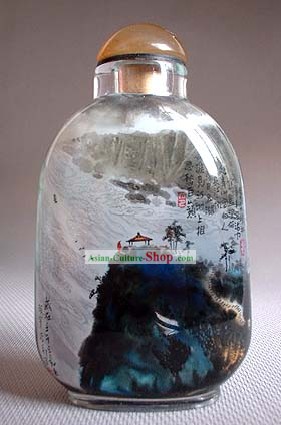 Botellas con tabaco dentro de la serie-Large pintura de paisaje seno