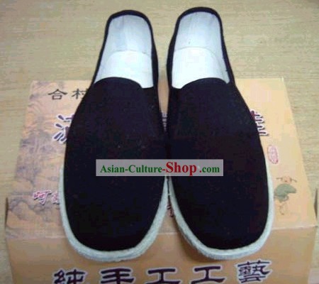 Mano China zapatos hechos popular Negro