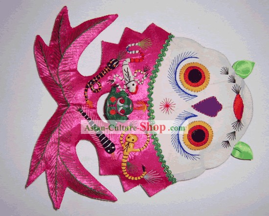 Mano China hizo Pillow tela Artesanía-Lotus y los peces