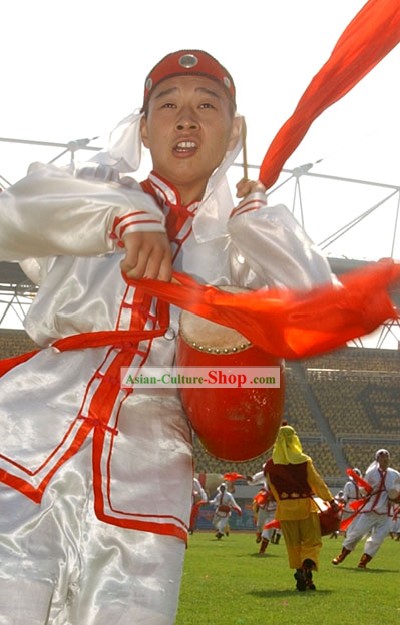 Chinese Lion und Dragon Dance Musical Instrument-Roter Gürtel Drum
