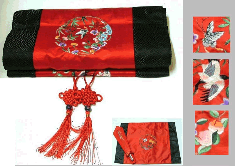 中国の伝統的な手作りの刺繍のテーブルランナー