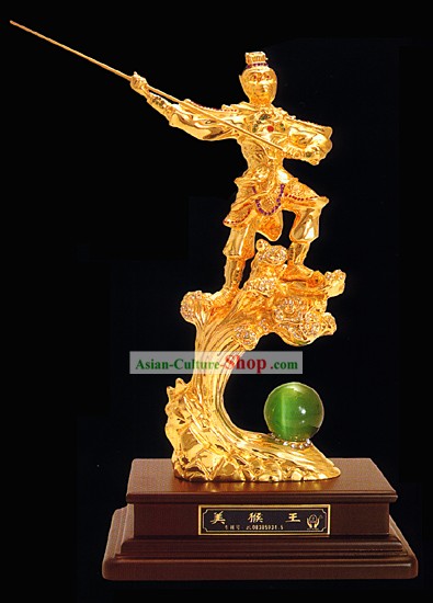 China belleza Classic Gold Monkey King Estatua