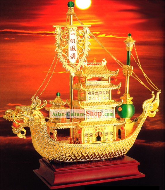 Impresionante oro chino normal veleros de Oro