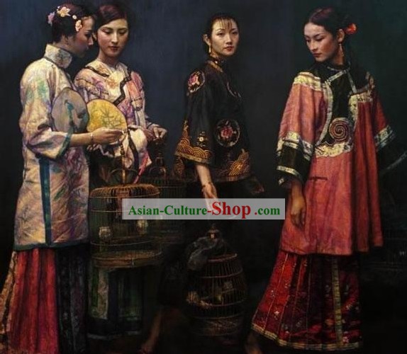 Китайский ручной вышивкой Редкие Часть работ-женщин