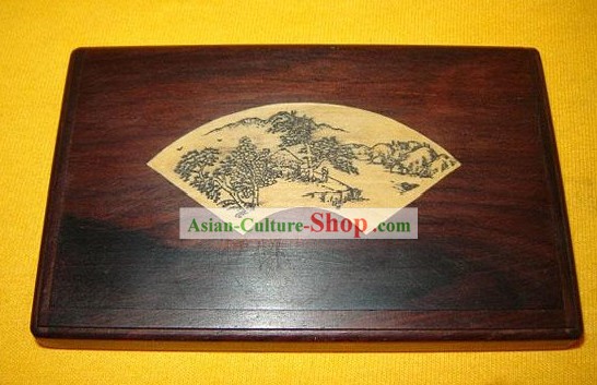 Cinese classico Hand Carved Box business card