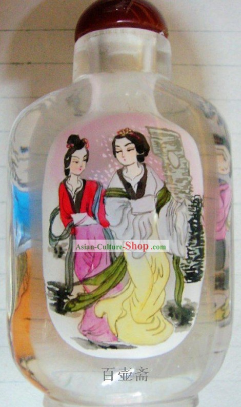 Snuff Bottle Clássica Chinesa Com Pintura Dentro Palace-Ladies