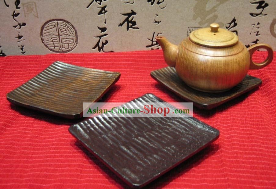 Fatto a mano cinese sottopiatto quadrato in legno di betulla