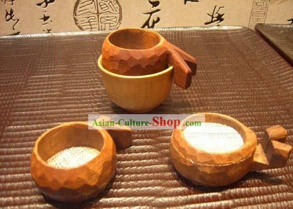 Mão chinês feito de madeira Tea Cup Ferramenta Filtro-