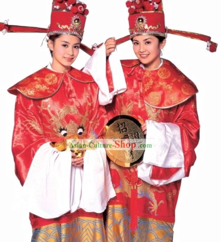 Traditional Chinese Cai Shen Money God Costume Complete Set