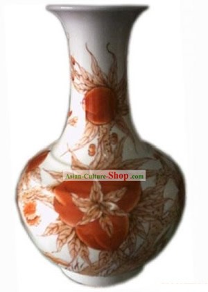 Vaso de cerâmica Peach chinês clássico