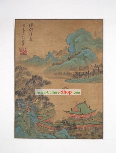 Pittura tradizionale cinese da En-Shoucang Pavilion View
