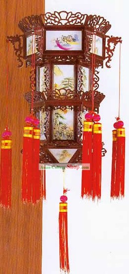 Hand Made Große Chinesische drei Ebenen Dragon Palace Decke Laterne