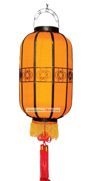 Antiga Silk Mandarin Palace Lantern (amarelo)