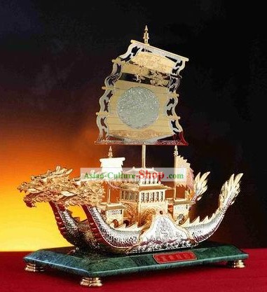 Tesoros de China Antiguo Palacio del barco del dragón/barco