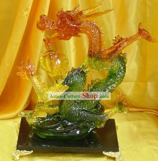 Stunning Chinese colorato Glaze Collezione-Dragon Emperor