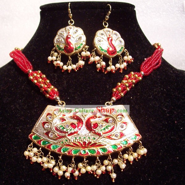 Indiano gioielli di moda Suit-Lucky Red Peacock Principessa