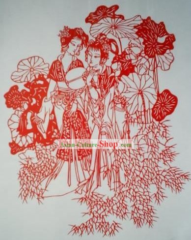 Порезы китайской бумаги Классика-Красивые женщины Древнего Кроме Лотос